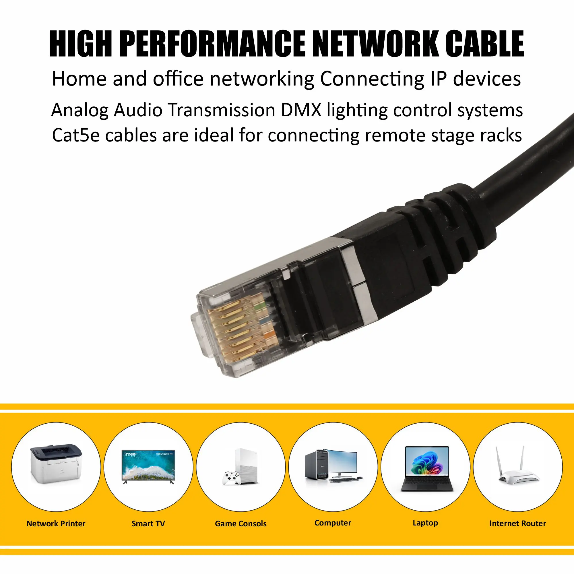 HRJ45LU01 – CAT6 Shielded Cable With RJ45 1M