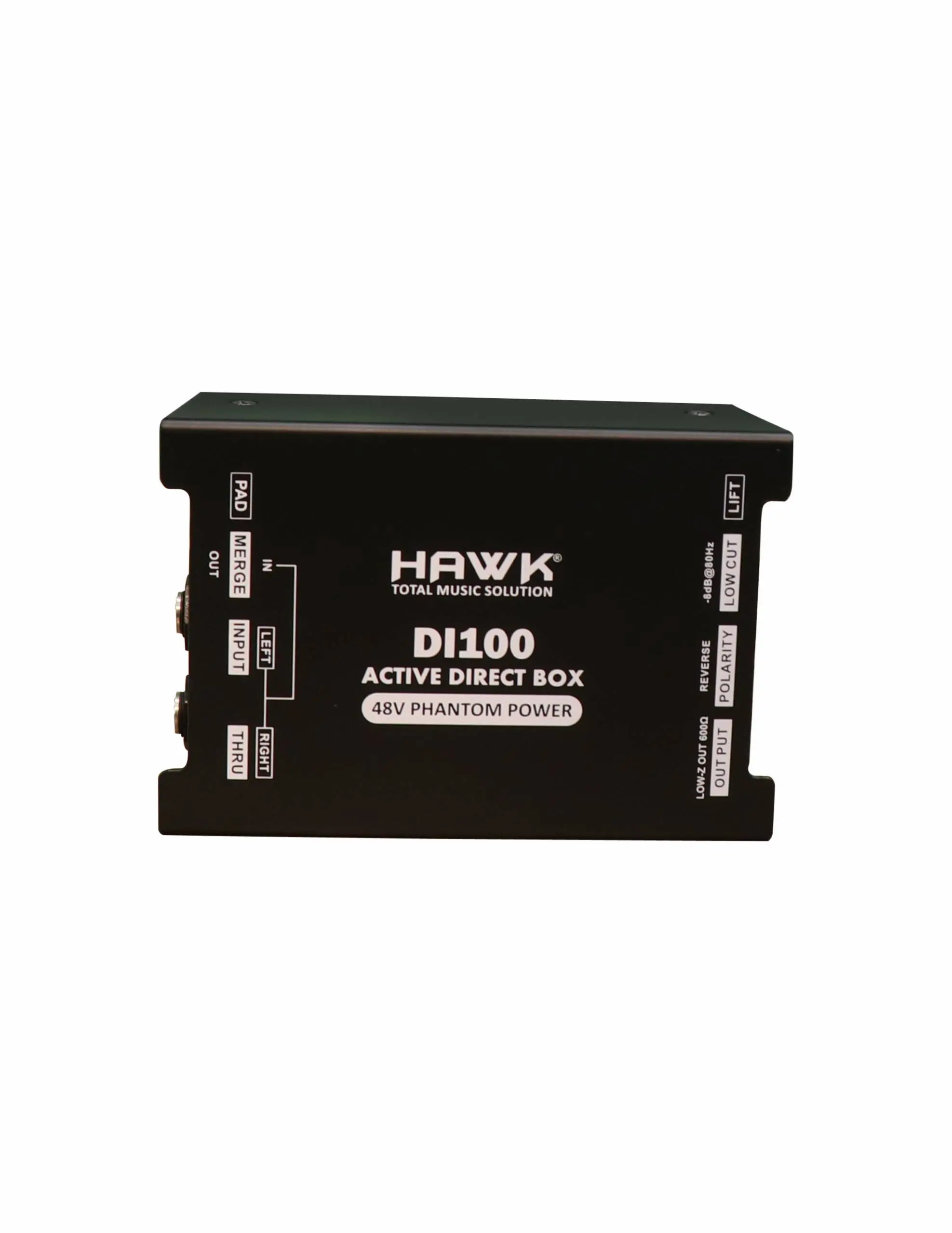 HAWK DI 100 Active Direct Box with Ground Lift and L/R Merge Switch