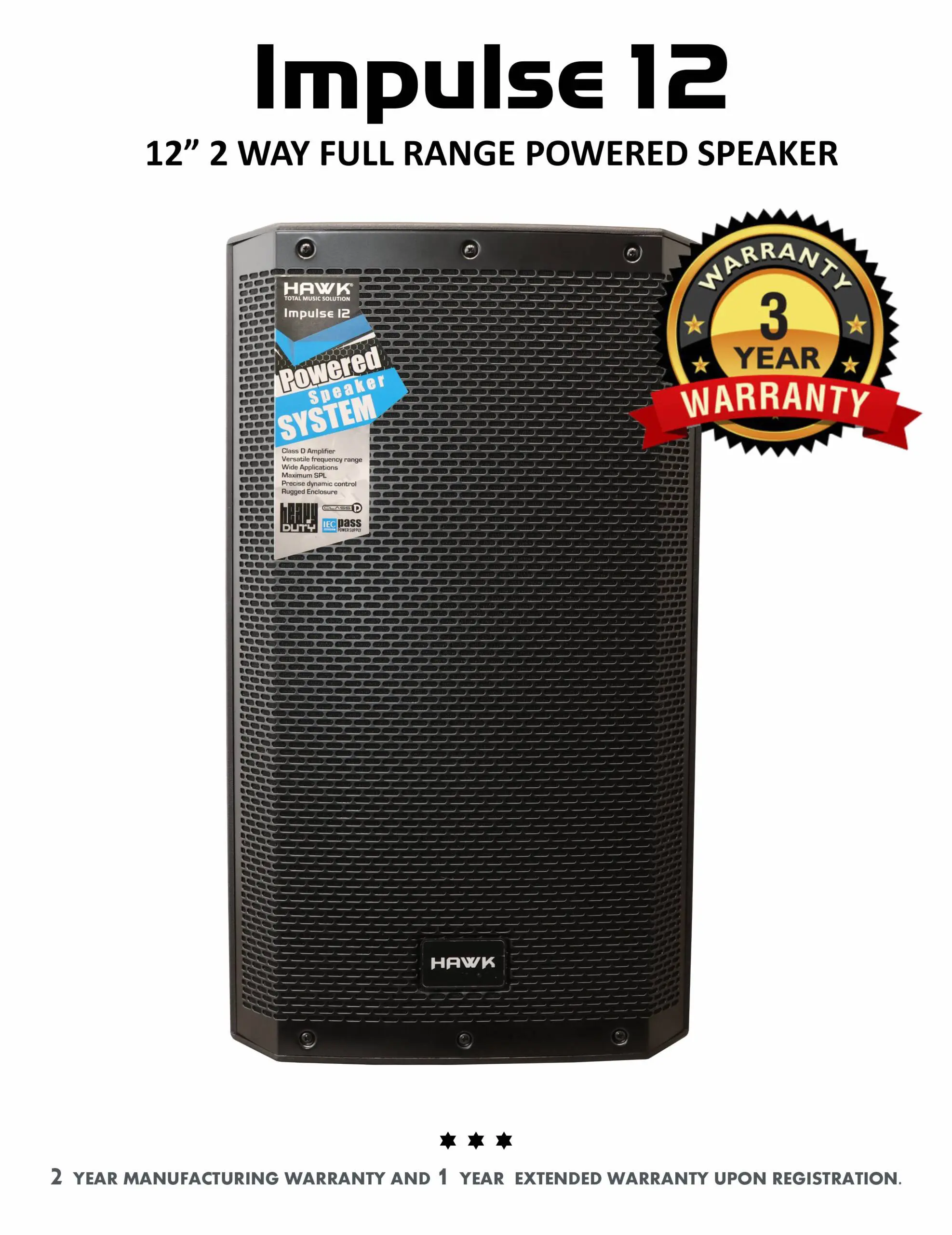 IMPULSE 12″Inch – 800 Watts Powered Speaker