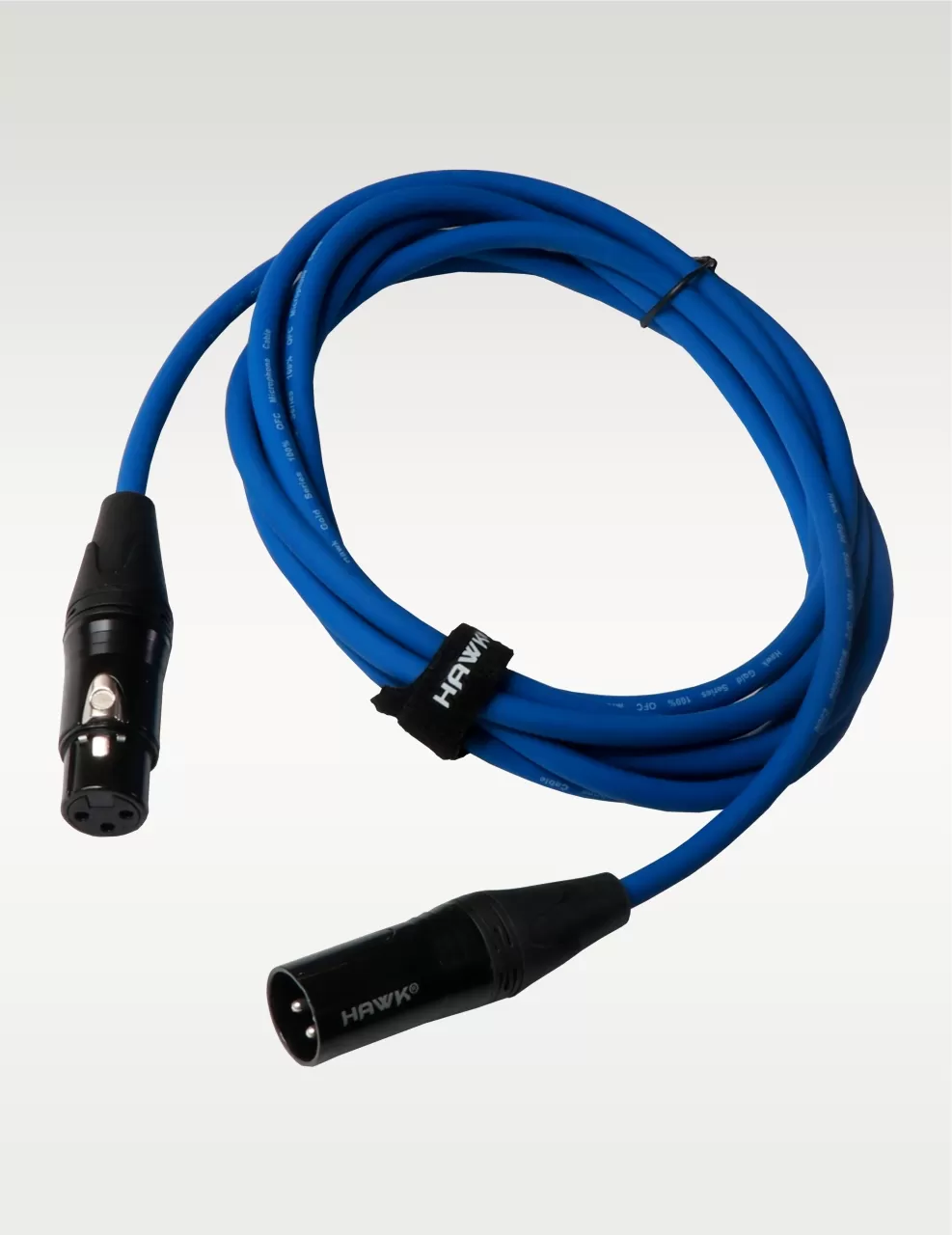 Hawk SXFG-010BLU blue 3-meter Gold Series XLR male to female balanced audio cable with cable tie