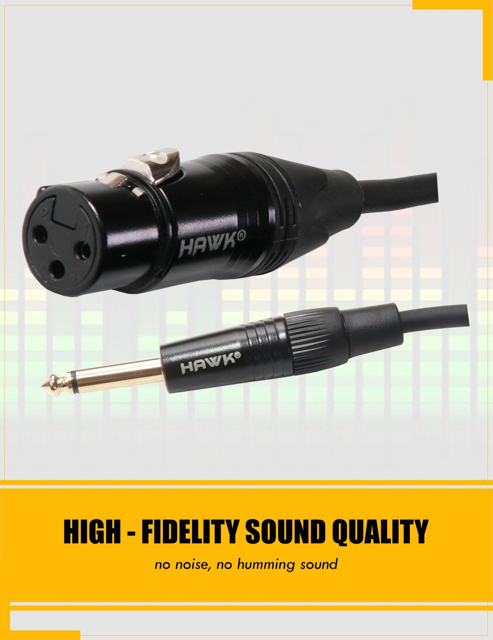 Hawk SXFP-010 Gold Series 6.3mm TS male to XLR female cable, 3 meter, black