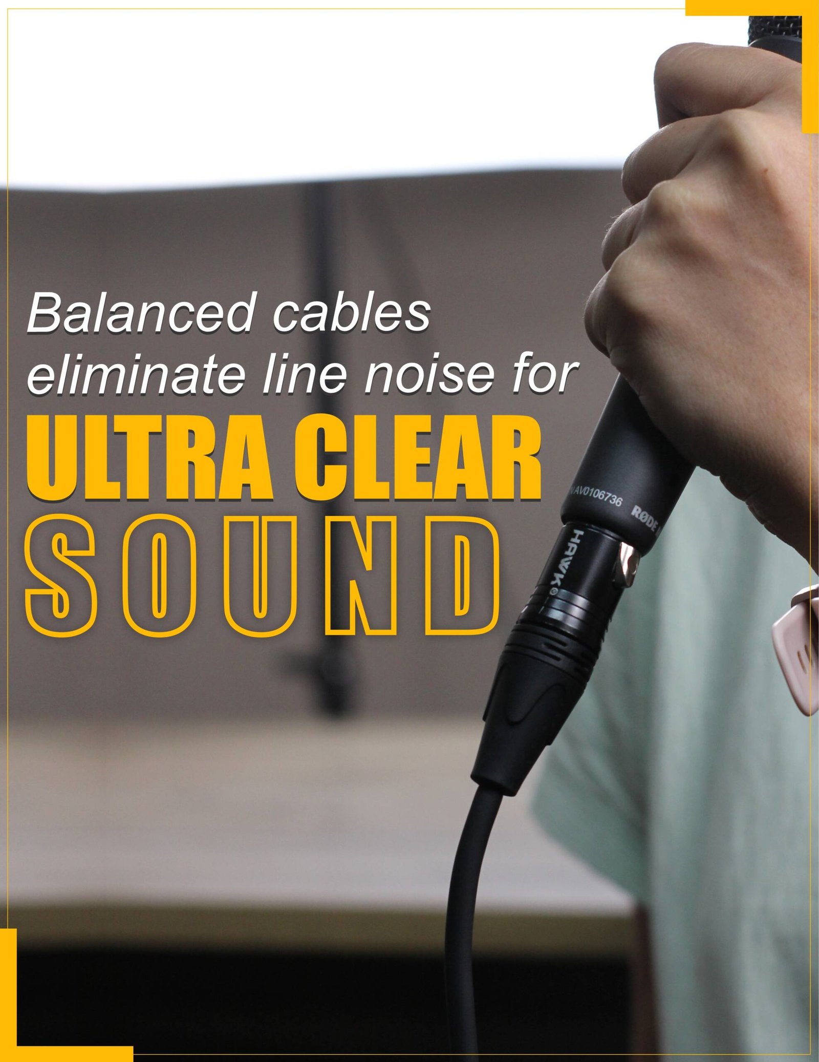 Hawk SXFG-010 Gold Series XLR male to XLR female balanced cable, 3 meter