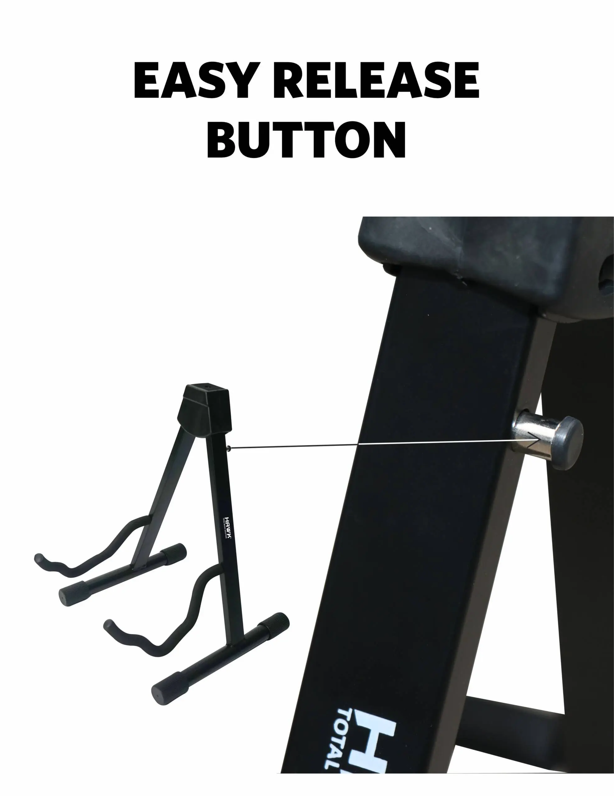 Hawk HGS001 steel A-style guitar stand for electric, bass, and acoustic guitars