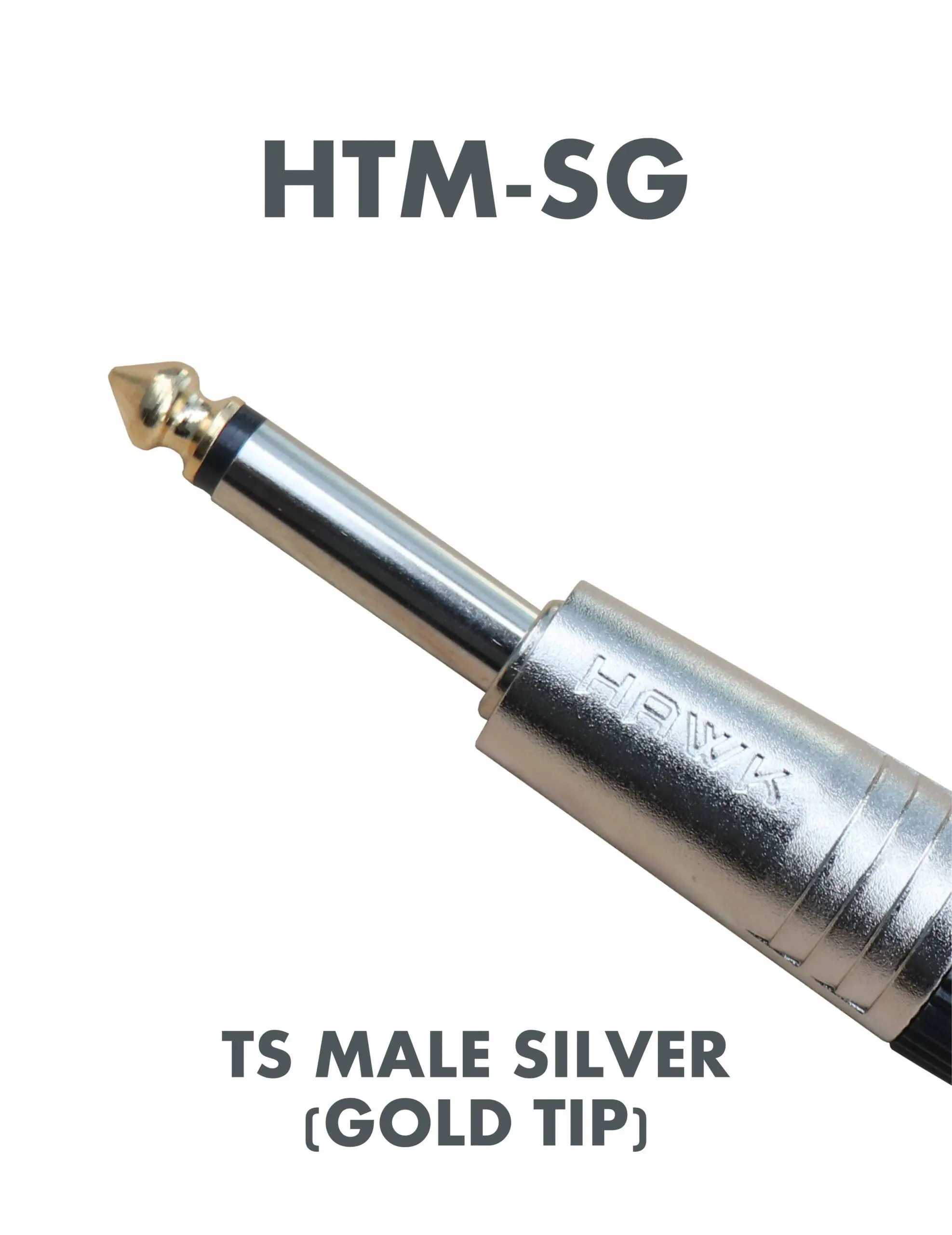 HTM-SG 1/4″ TS Male Connector (Pair) (Gold Tip)