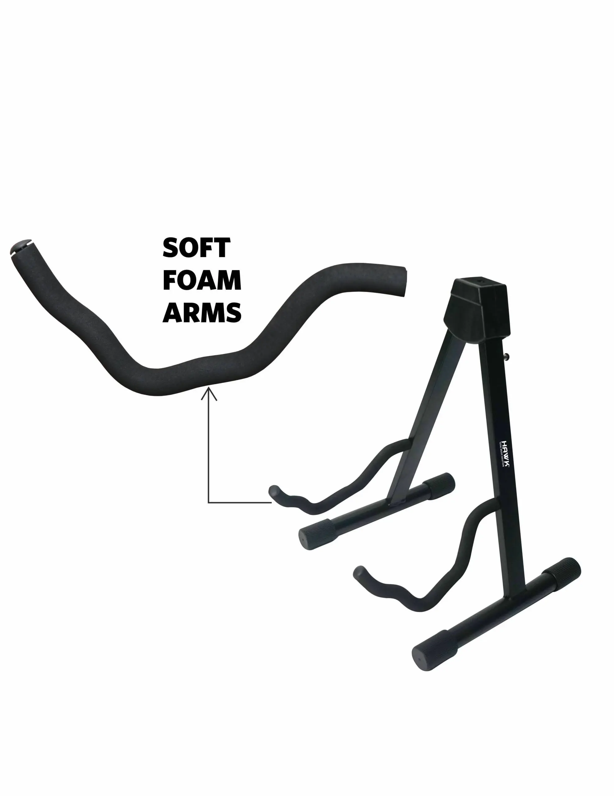 Hawk HGS001 steel A-style guitar stand for electric, bass, and acoustic guitars