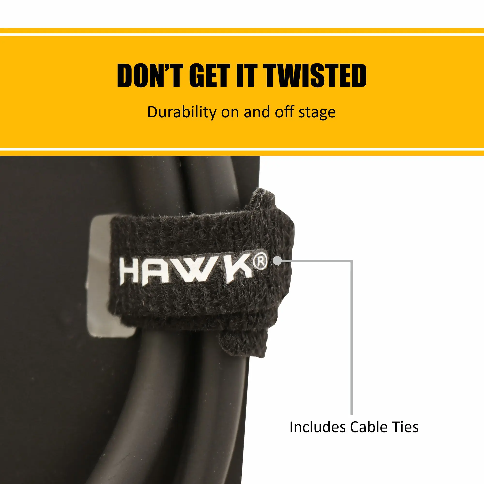 Hawk HXFPLU02 Premium Series microphone cable with Hawk XLR connectors, 2 metres