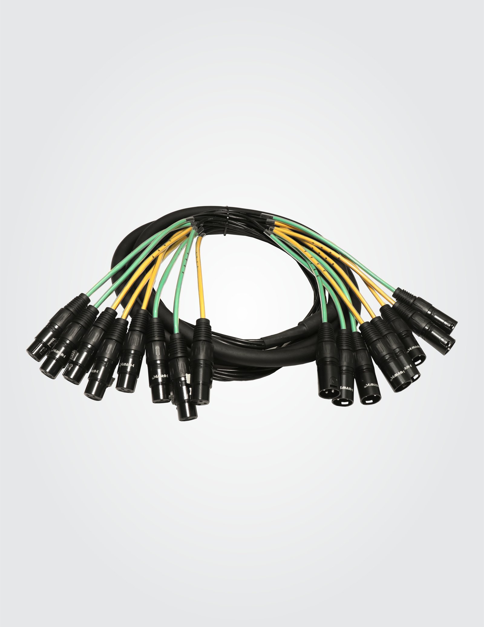 Hawk HSX8LU03 8 Channel Balanced Snake with XLR Male to XLR Female, 3 Meters