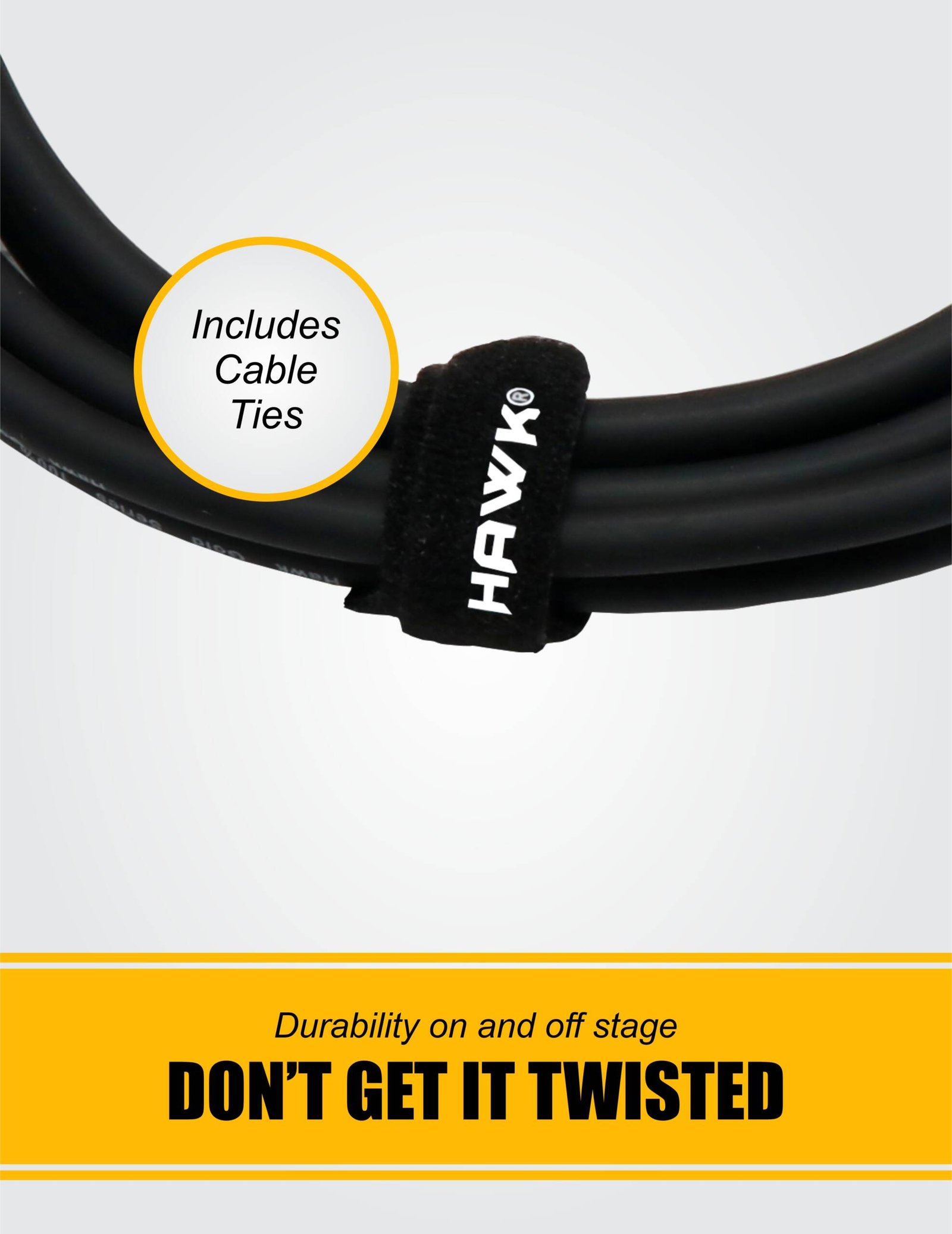 Hawk SXFP-010 Gold Series 6.3mm TS male to XLR female cable, 3 meter, black