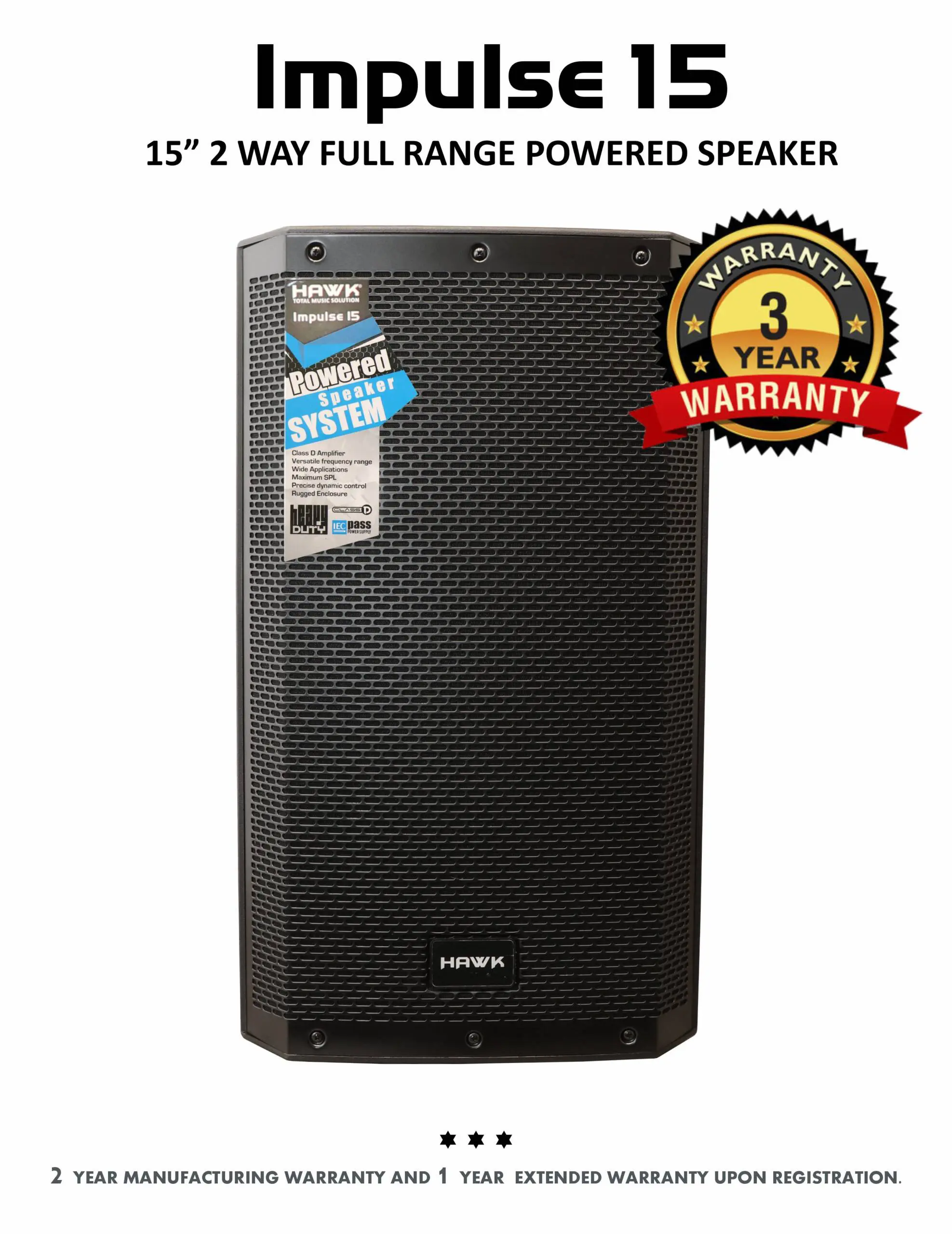 IMPULSE 15″Inch – 1000 Watts Powered Speaker