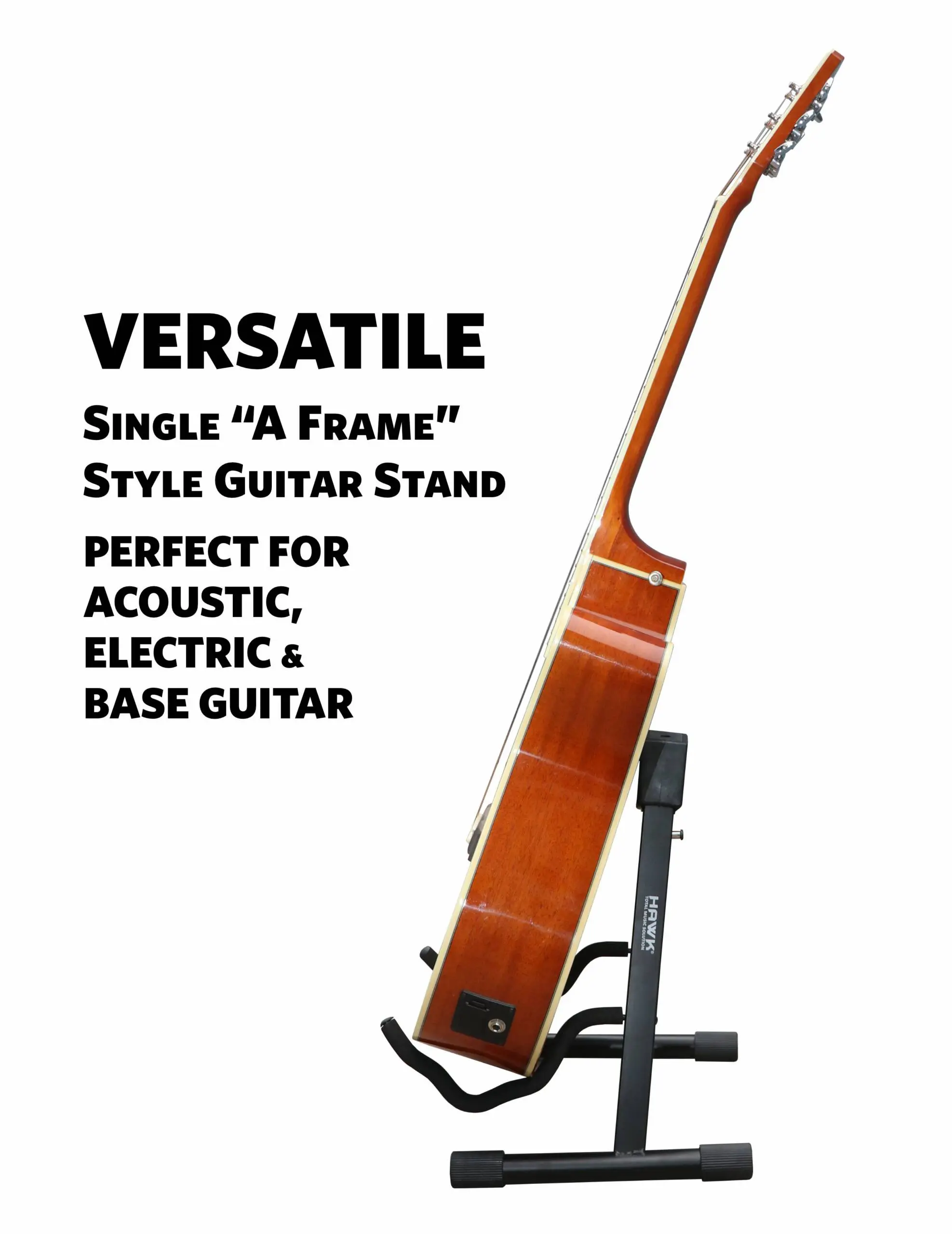 Hawk HGS001 steel A-style guitar stand for electric, bass, and acoustic guitars