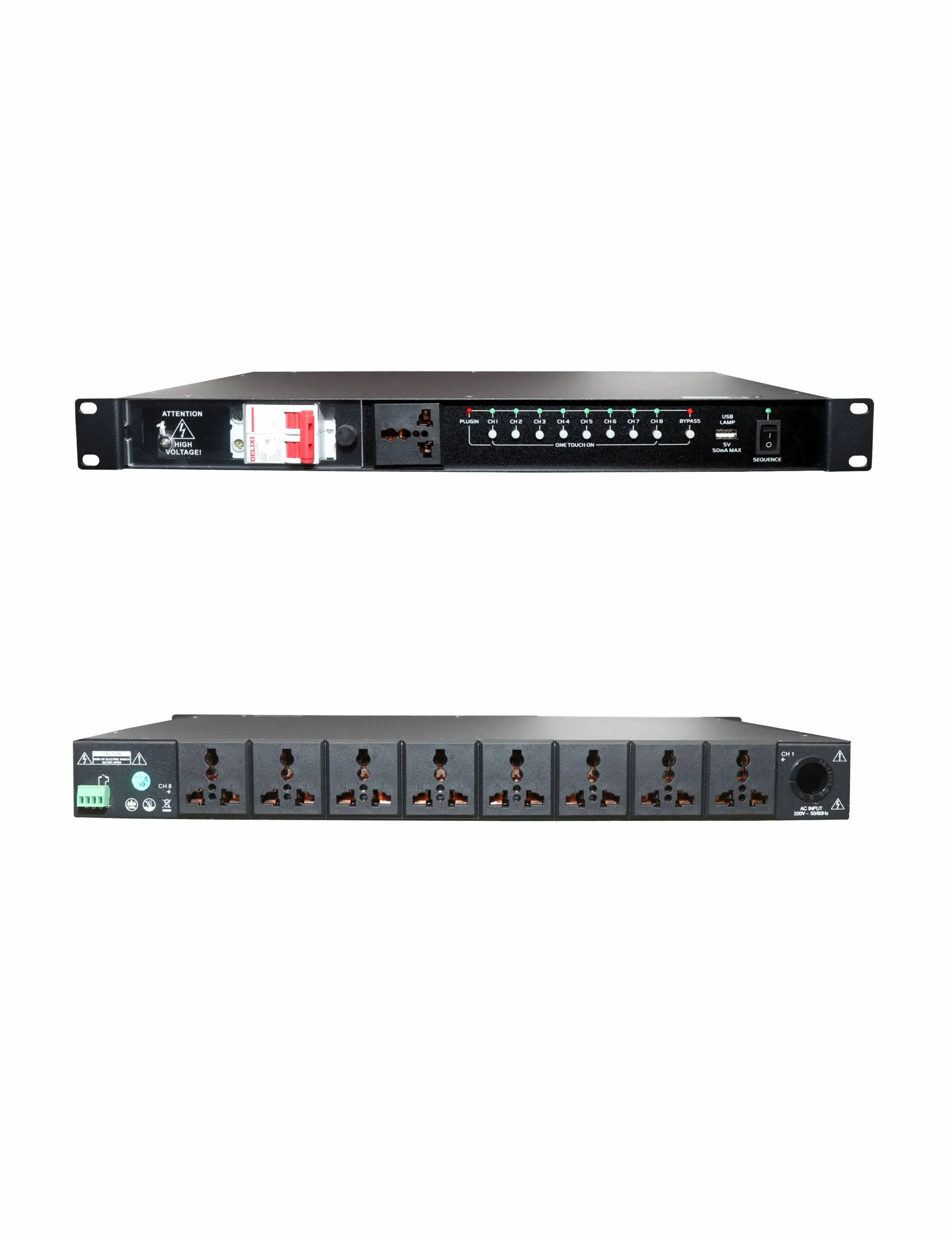 Hawk K108 power sequencer for professional audio equipment and sound system installations