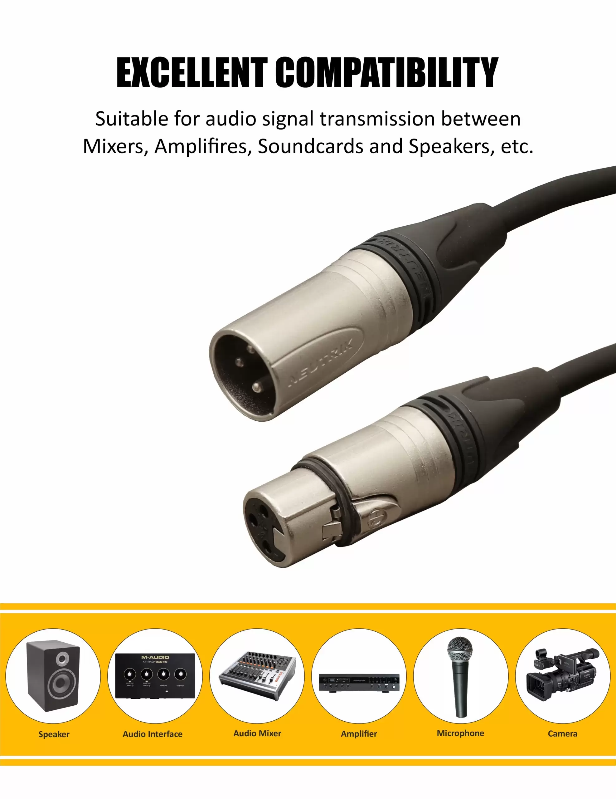 HAWK NXFP033 Platinum Series microphone cable with Neutrik connector