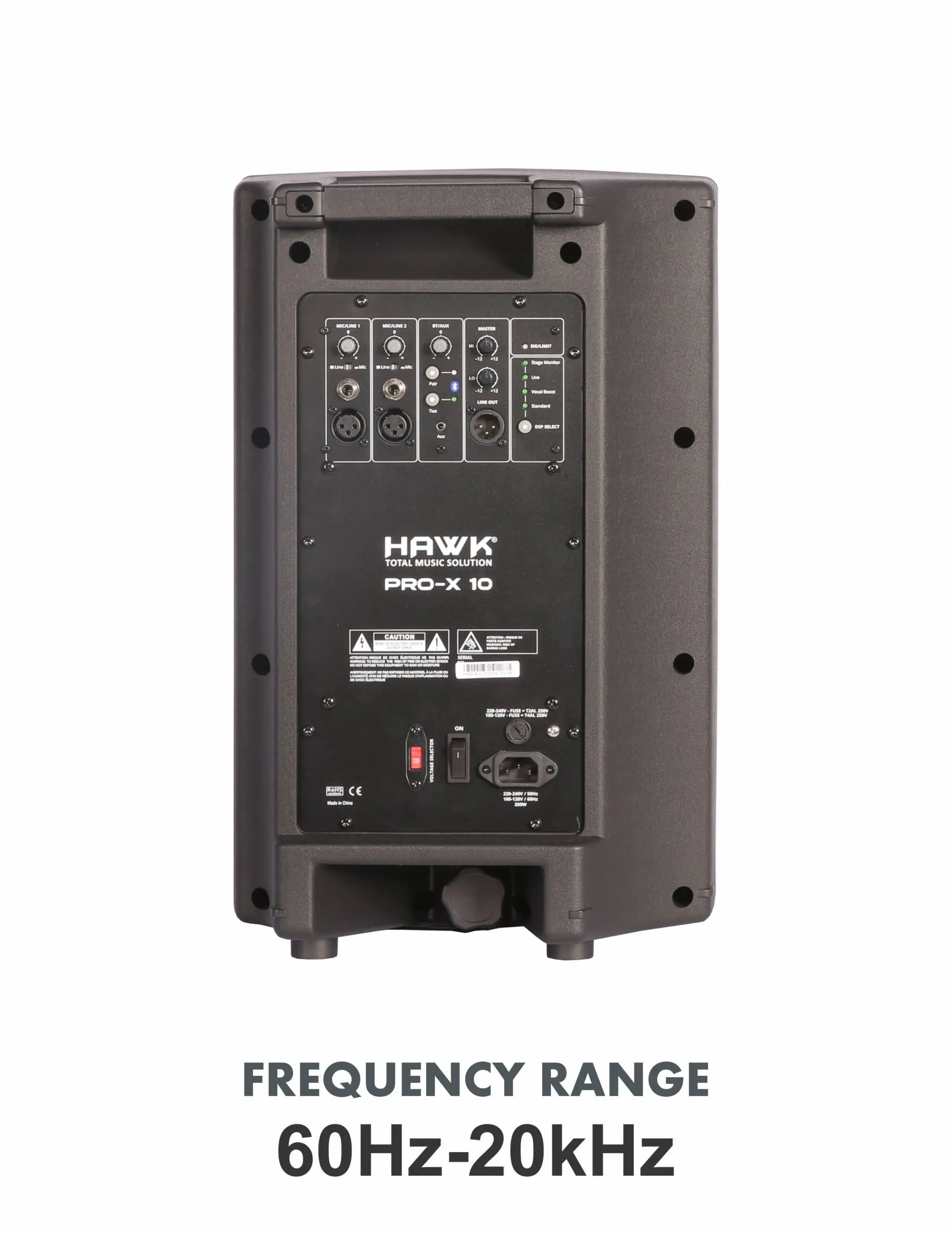 Hawk Pro X-10 10-inch 200W powered loudspeaker with pole mounting and wedge monitor options
