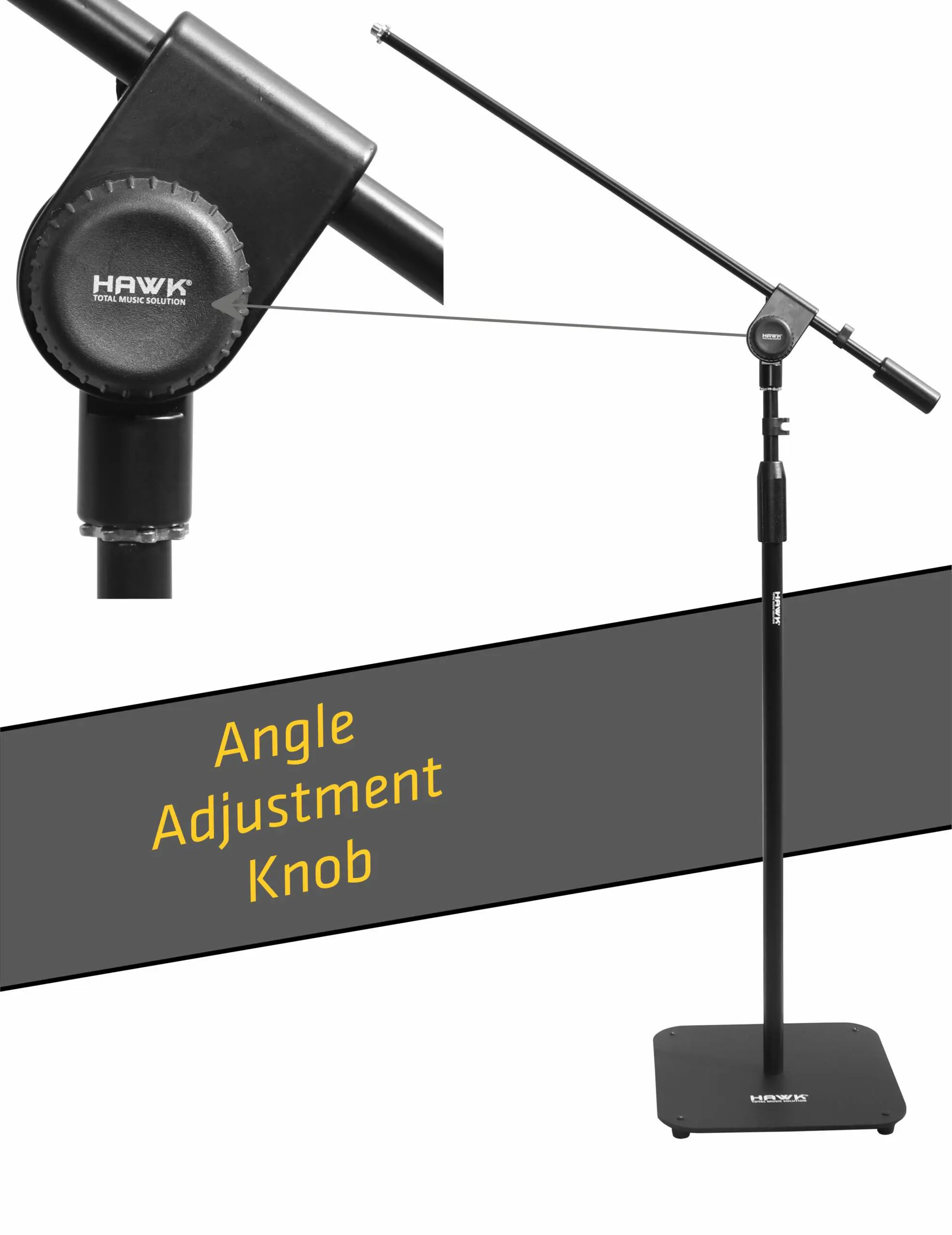 Hawk HMS 30FB heavy-base microphone stand with 800 mm boom arm and adjustable height