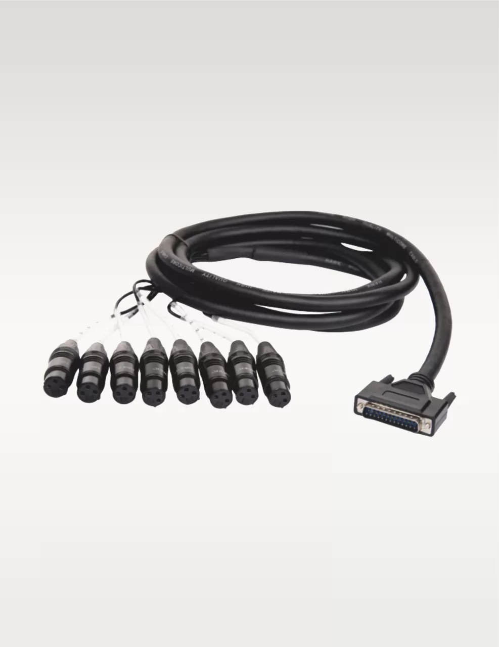 Hawk HDTF803 DB25 TO Eight XLR Female Balanced Snake, 3 Meters