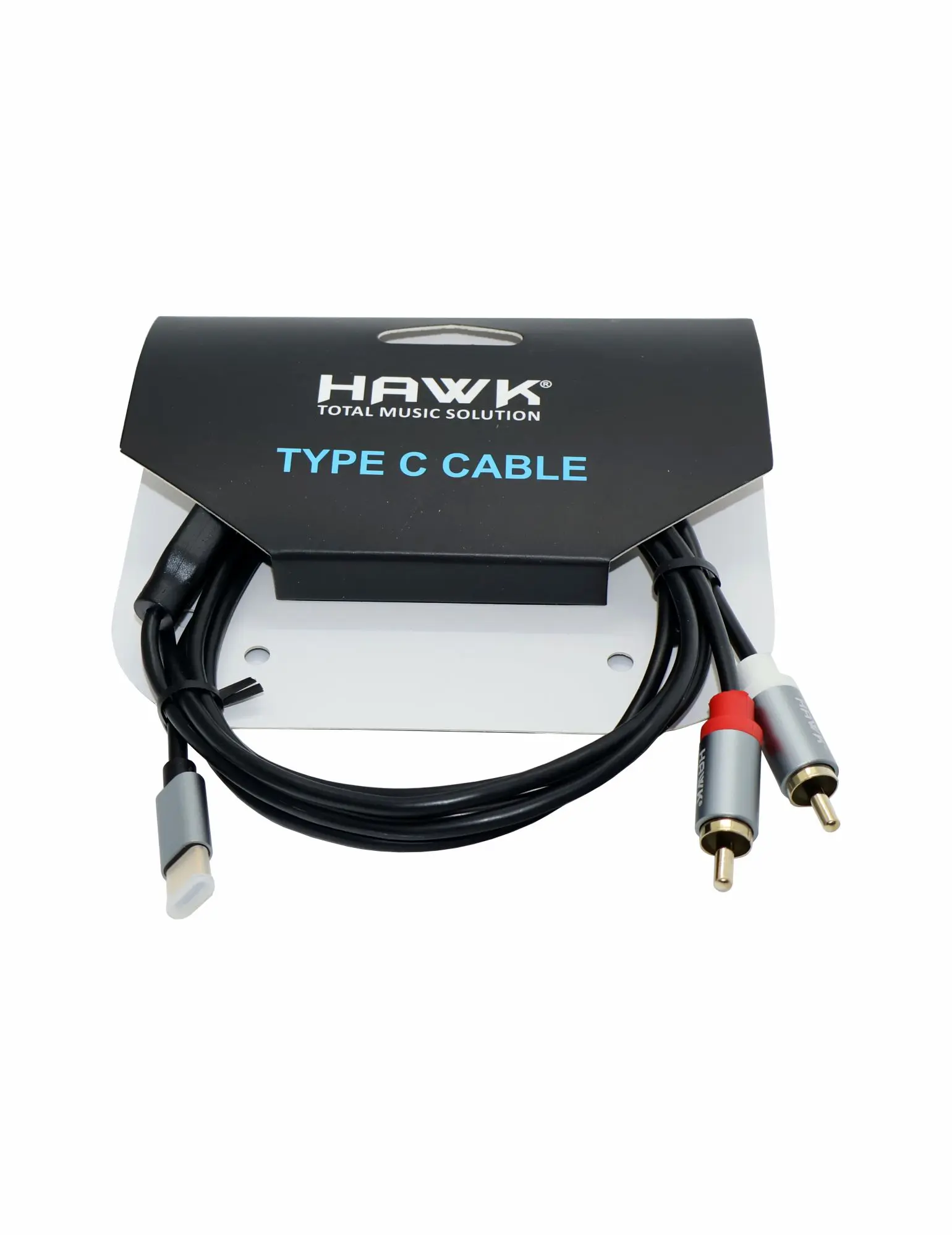 Hawk HC2RLU01.8 Type-C to Dual RCA Male Cable Black